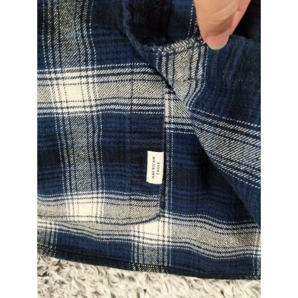 AMERICAN EAGLE Super Soft Jacket Shacket Womens SZ L Boyfriend‎ Plaid Grunge - Picture 8 of 11